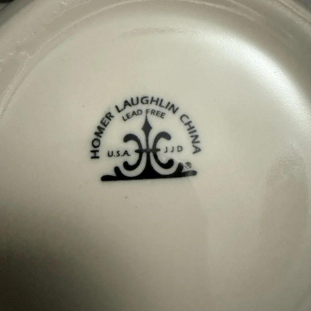 Homer Laughlin China Soup Cereal Bowl White Blue‎ Stars Design